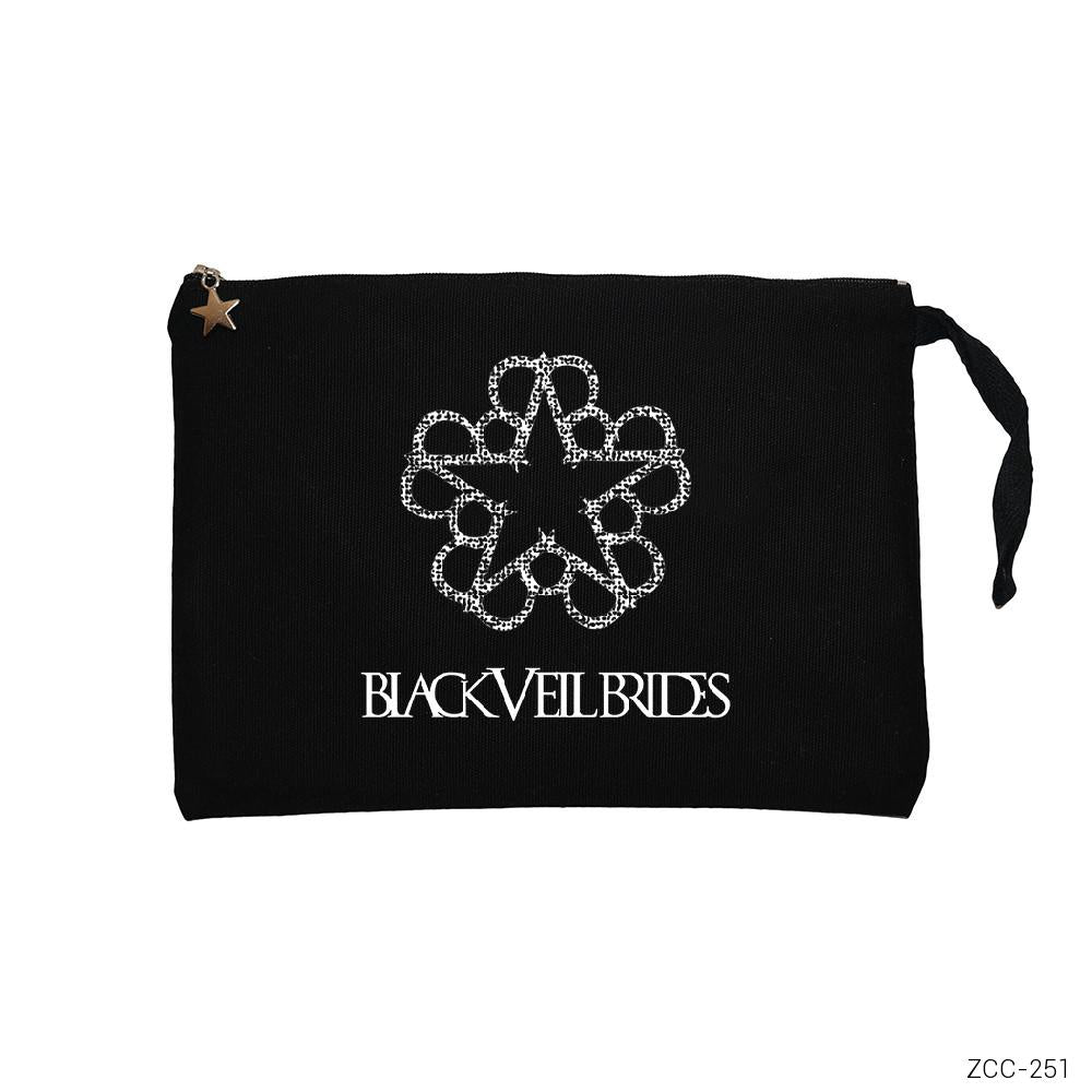 Black Veil Brides Logo Siyah Clutch Astarlı Cüzdan / El Çantası