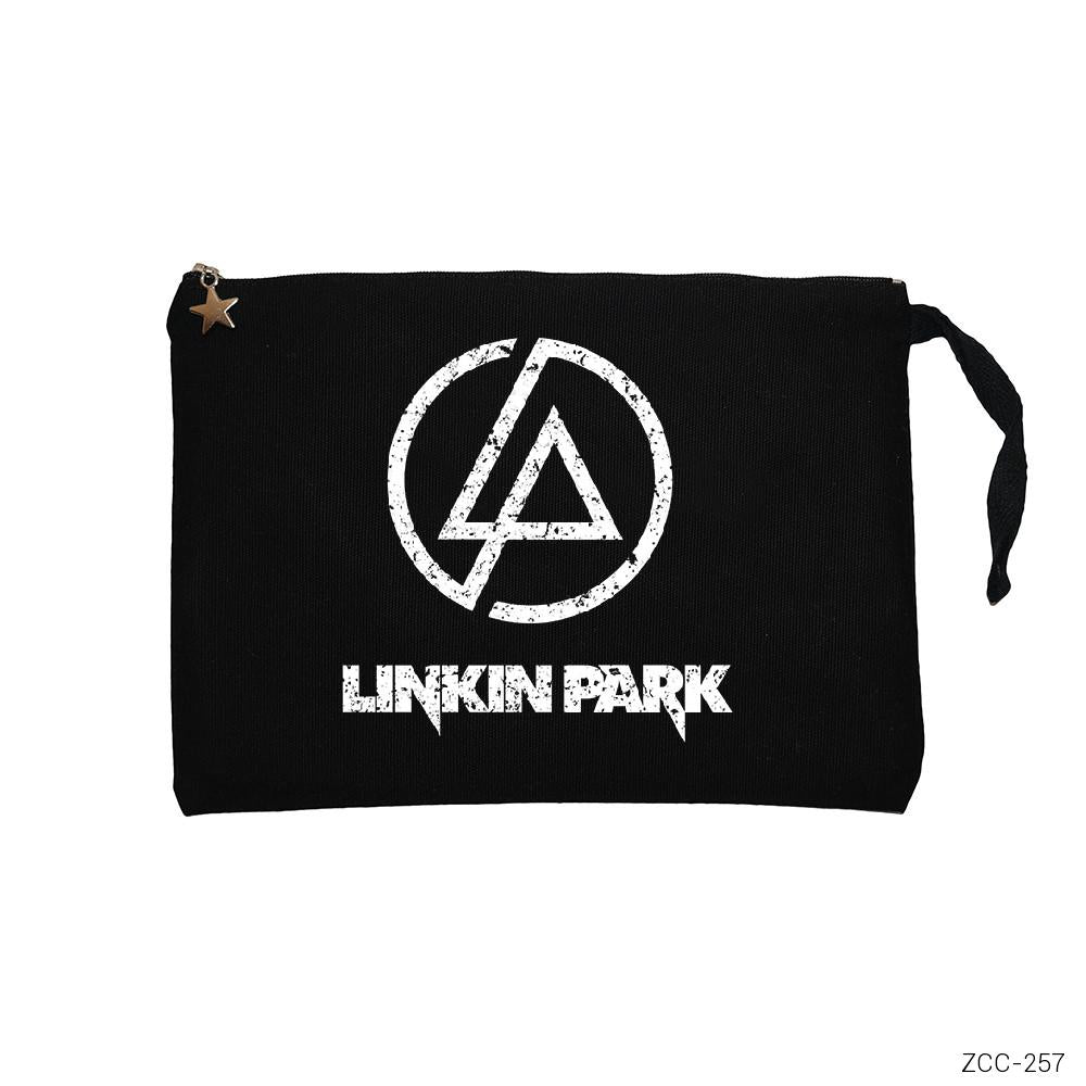 Linkin Park Logo Siyah Clutch Astarlı Cüzdan / El Çantası