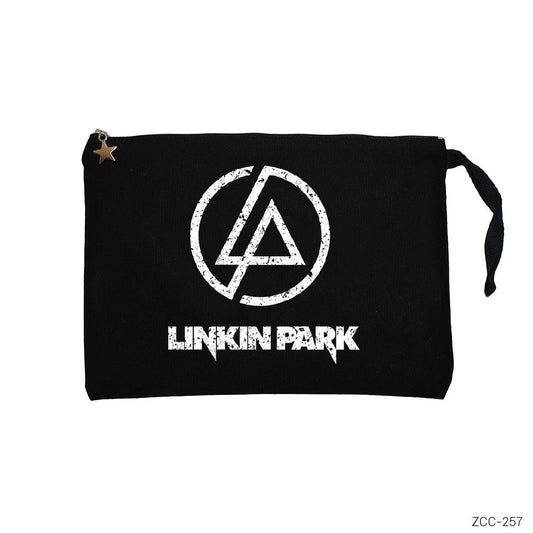 Linkin Park Logo Siyah Clutch Astarlı Cüzdan / El Çantası