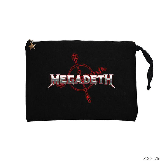 Megadeth Cryptic Siyah Clutch Astarlı Cüzdan / El Çantası