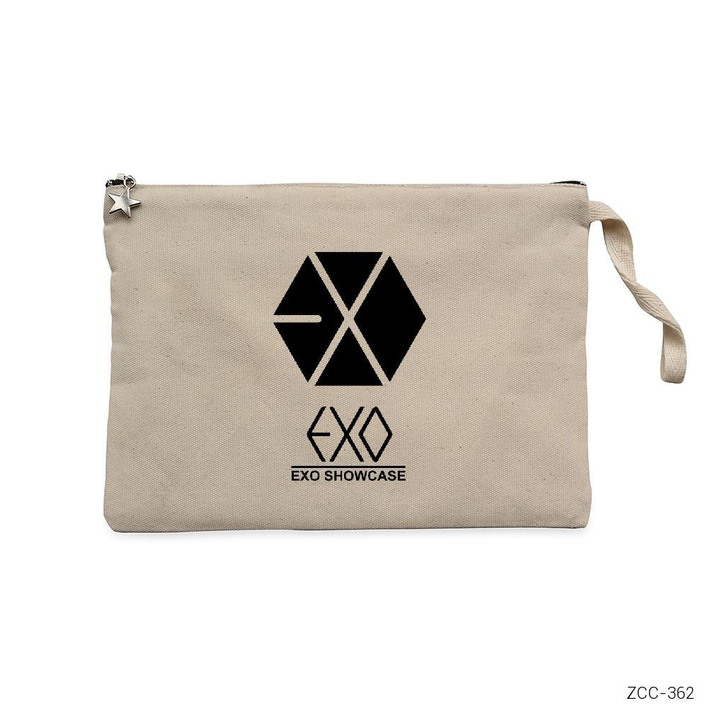 Exo Logo Krem Clutch Astarlı Cüzdan / El Çantası