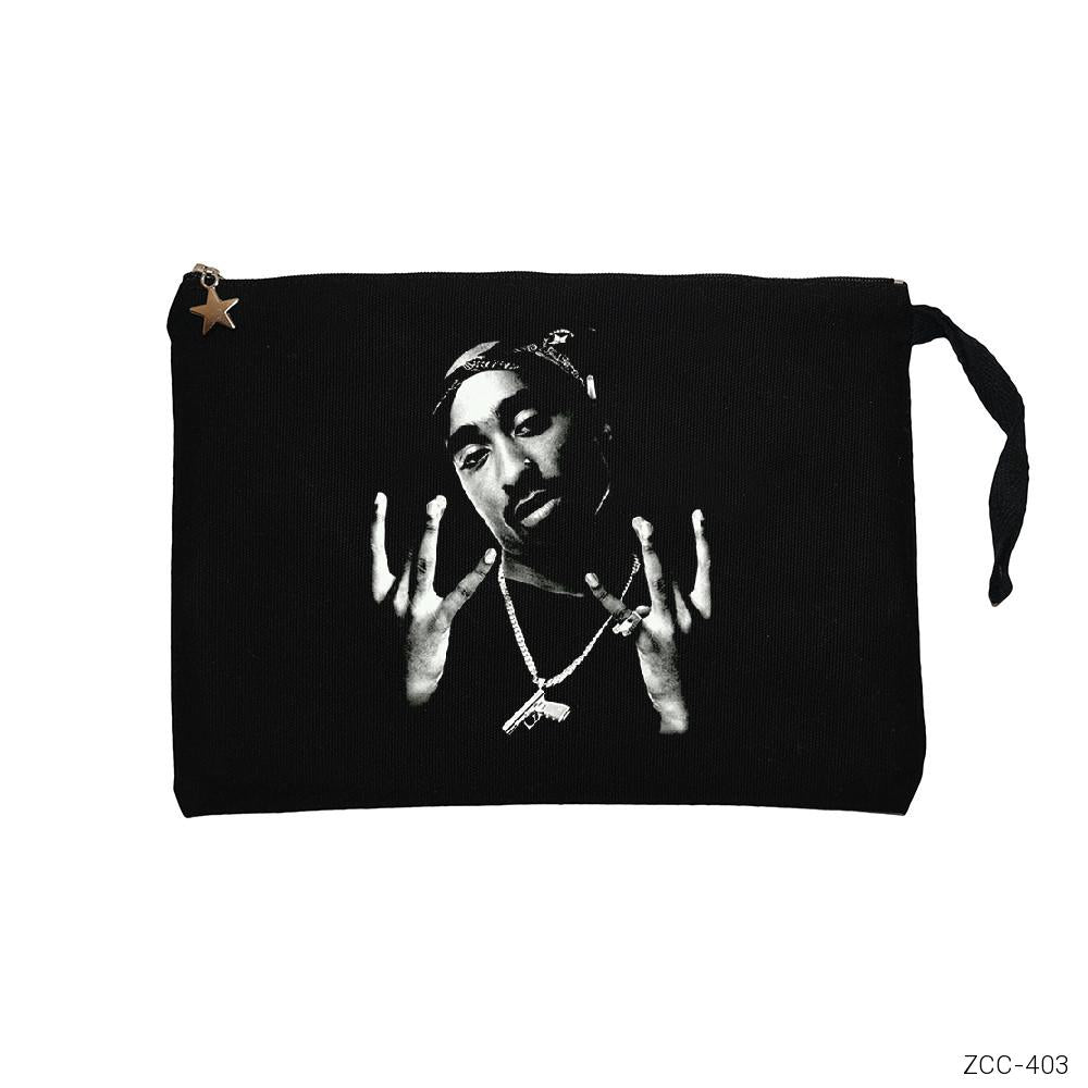 Tupac Shakur West Side Siyah Clutch Astarlı Cüzdan / El Çantası