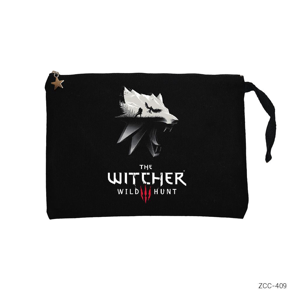 The Witcher 3 Wolf Silhouette Siyah Clutch Astarlı Cüzdan / El Çantası