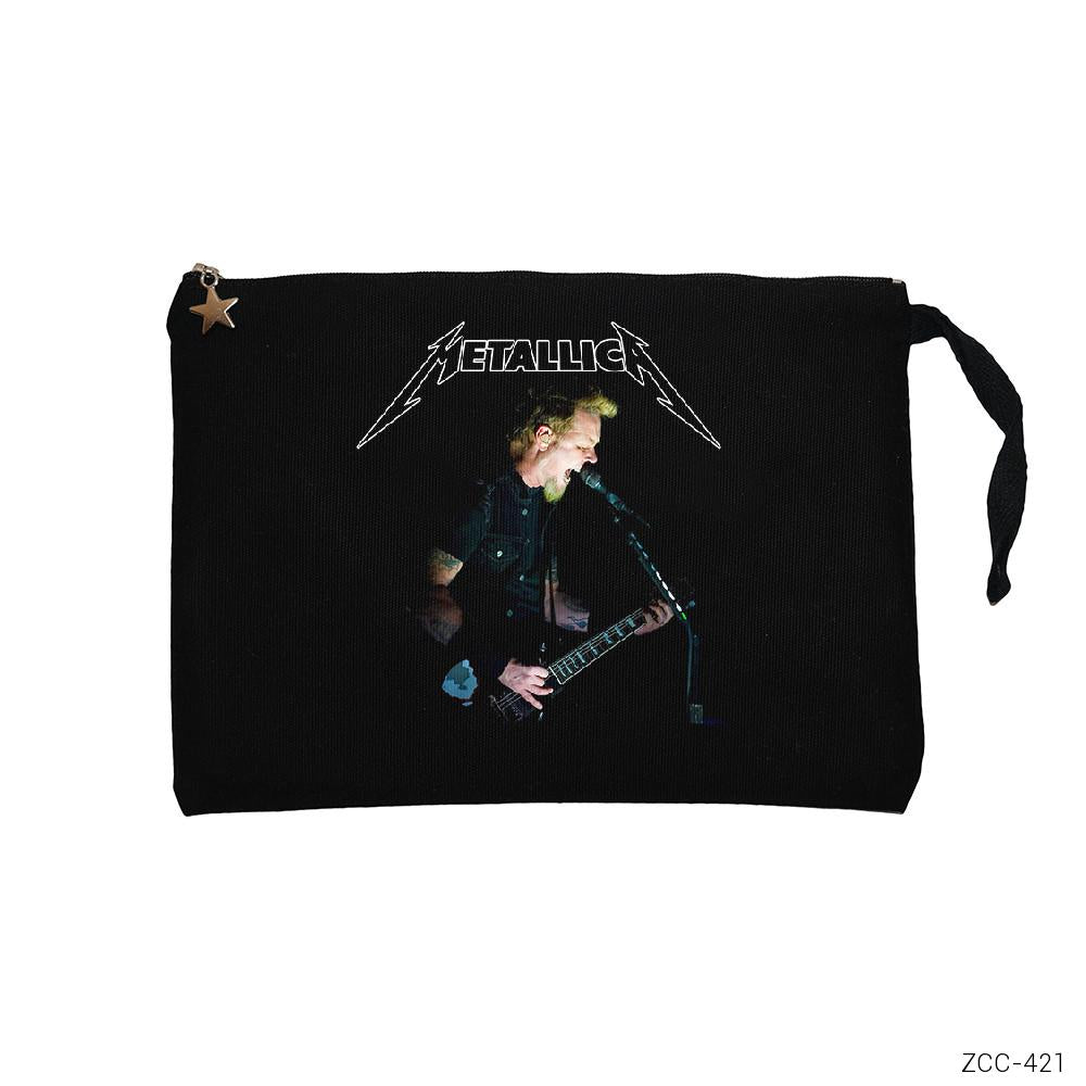 Metallica James Hetfield Guitar 2 Siyah Clutch Astarlı Cüzdan / El Çantası