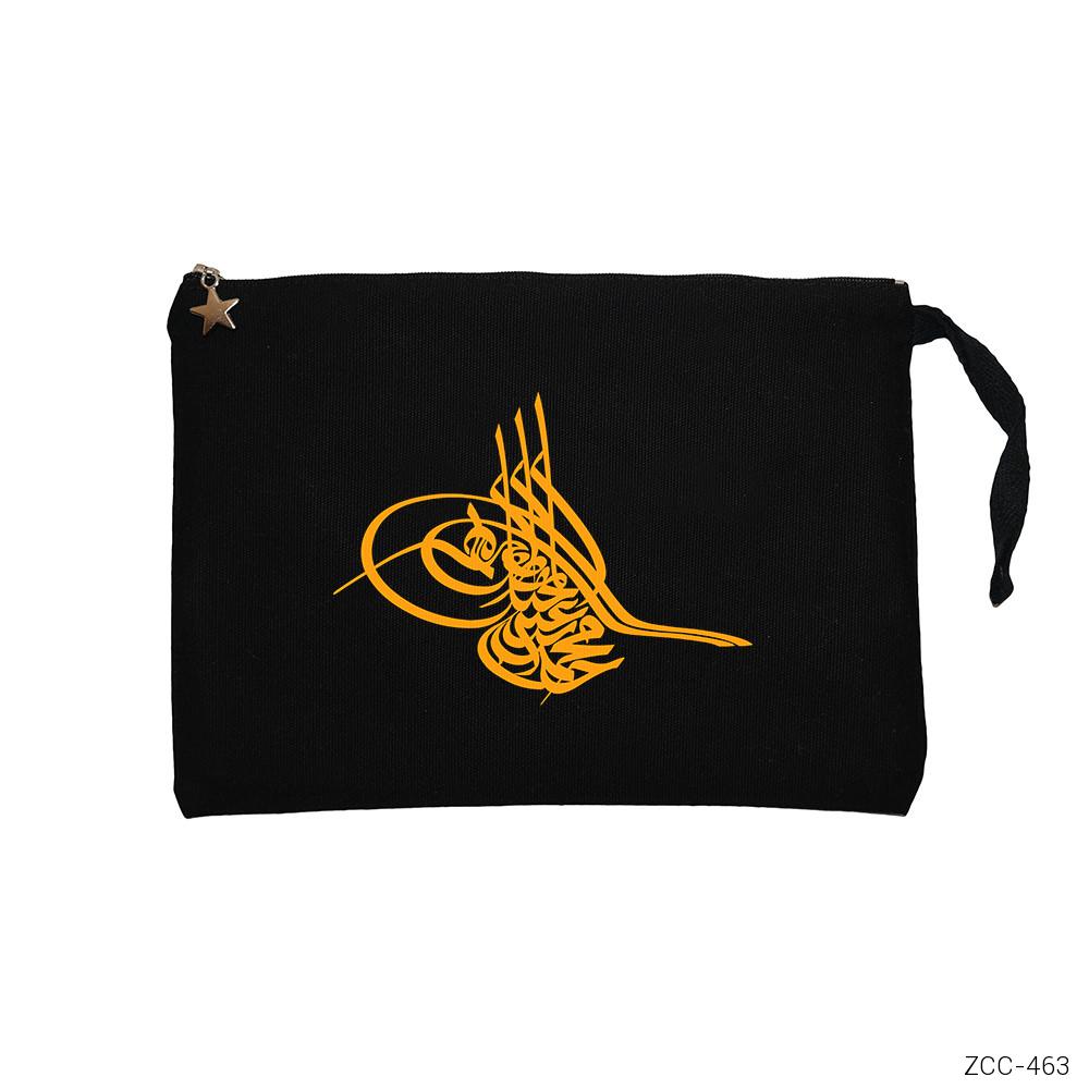 Tuğra Arma Siyah Clutch Astarlı Cüzdan / El Çantası