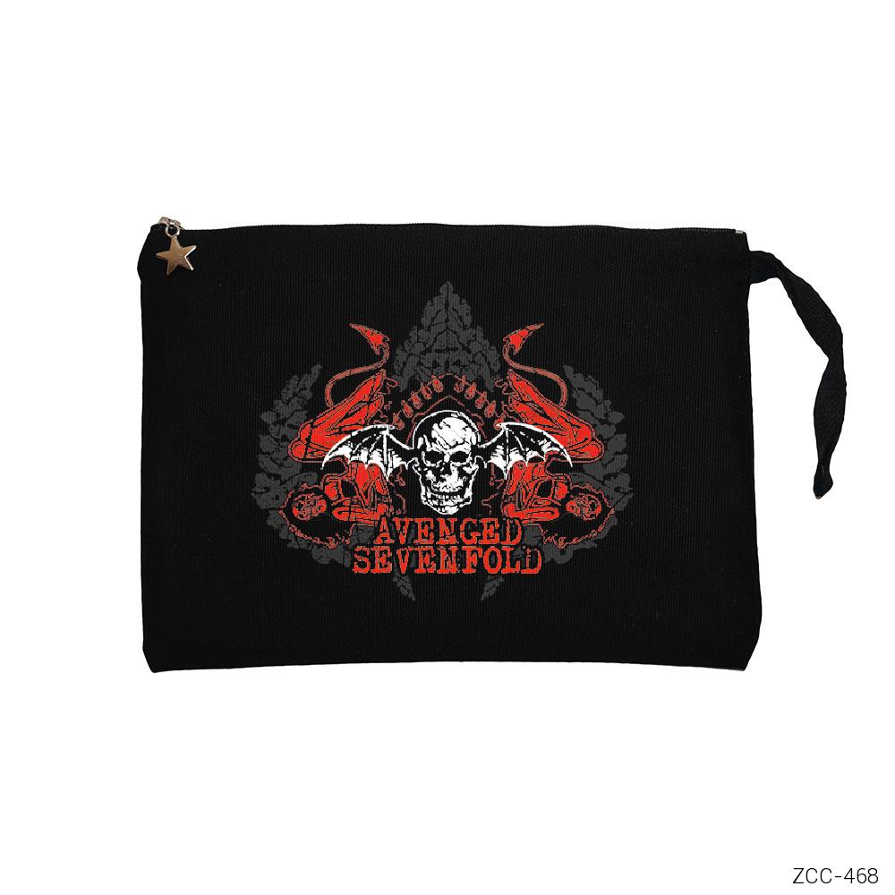 Avenged Sevenfold Red Siyah Clutch Astarlı Cüzdan / El Çantası