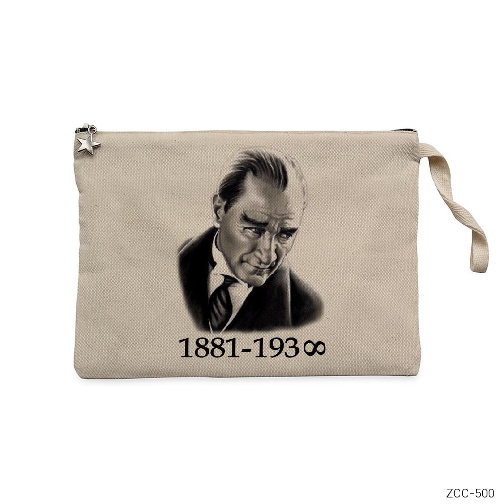 Atatürk Krem Clutch Astarlı Cüzdan / El Çantası