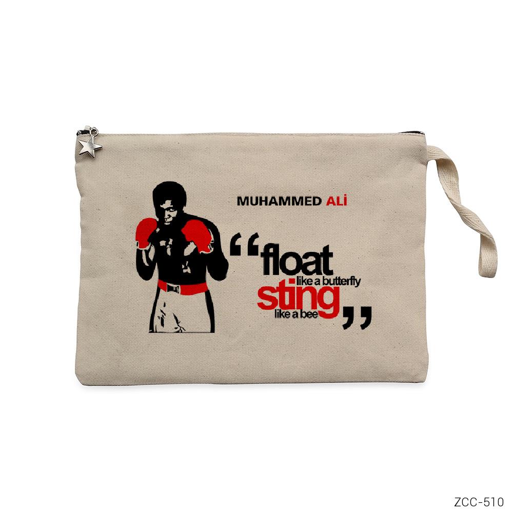 Muhammed Ali Sting Like a Bee 2 Krem Clutch Astarlı Cüzdan / El Çantası