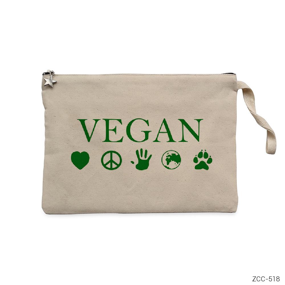 Vegan Krem Clutch Astarlı Cüzdan / El Çantası