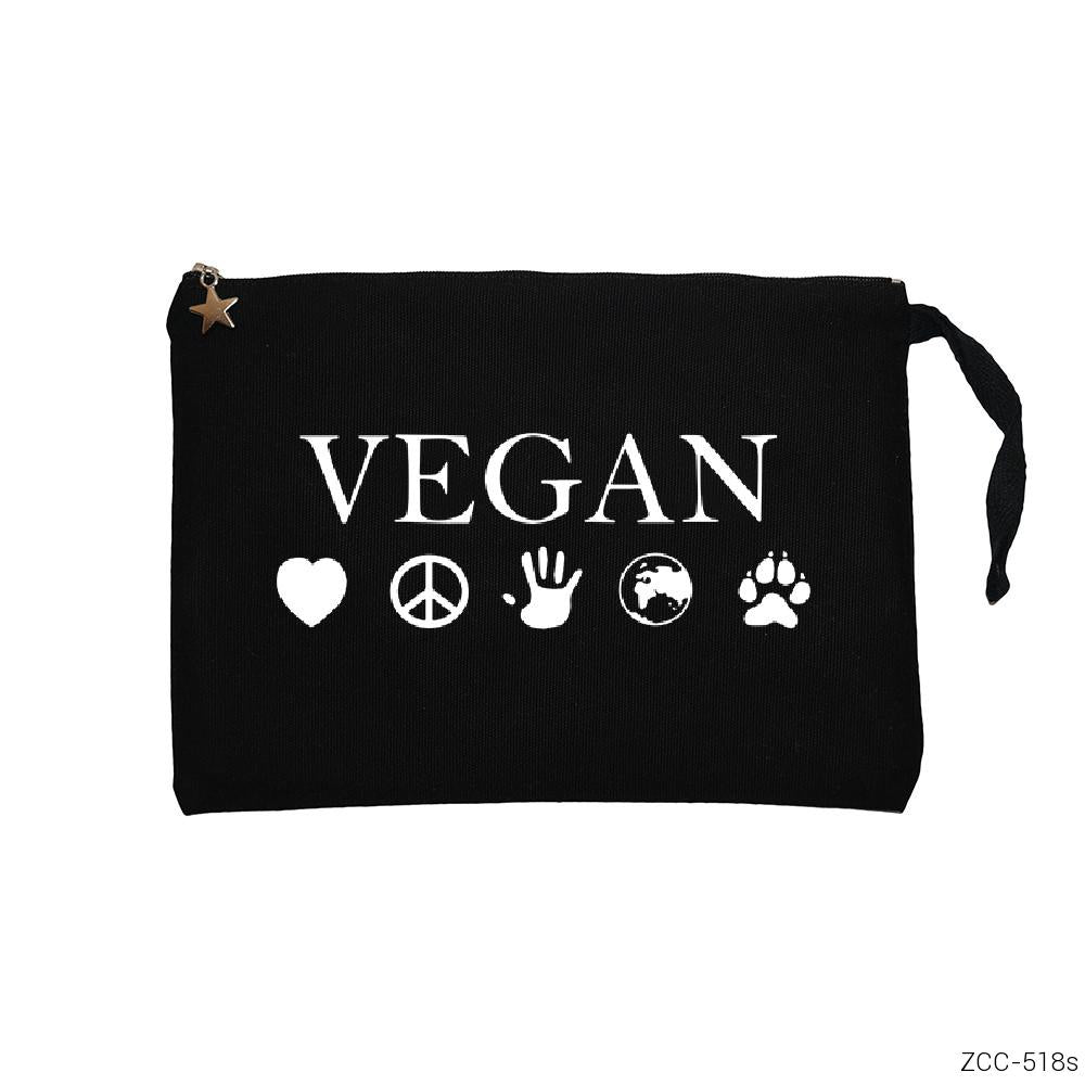 Vegan Siyah Clutch Astarlı Cüzdan / El Çantası