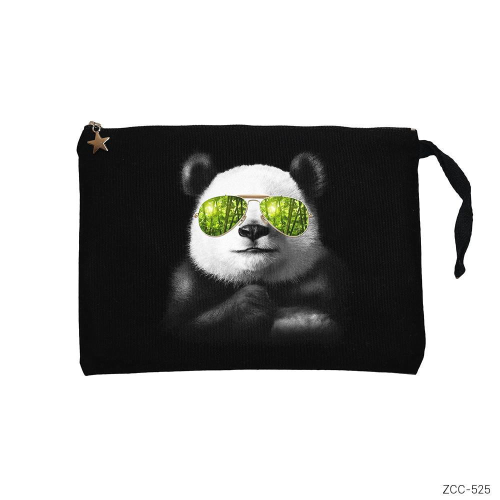 Cool Panda Siyah Clutch Astarlı Cüzdan / El Çantası