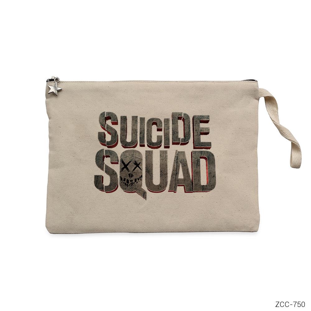 Suicide Squad Logo Krem Clutch Astarlı Cüzdan / El Çantası