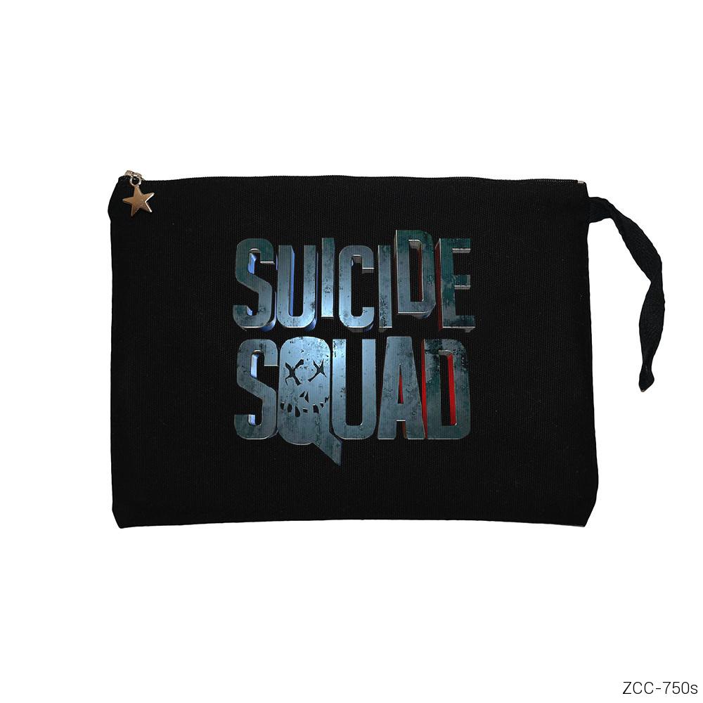 Suicide Squad Logo Siyah Clutch Astarlı Cüzdan / El Çantası