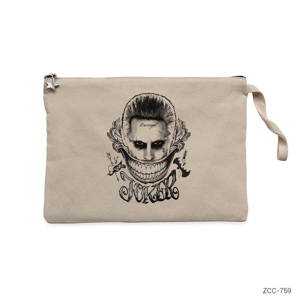 Suicide Squad Joker Smile Krem Clutch Astarlı Cüzdan / El Çantası