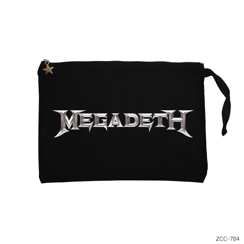 Megadeth Logo Siyah Clutch Astarlı Cüzdan / El Çantası