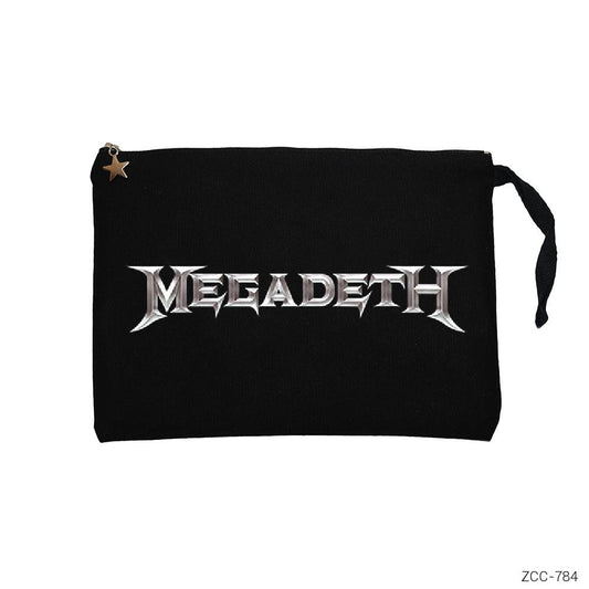 Megadeth Logo Siyah Clutch Astarlı Cüzdan / El Çantası