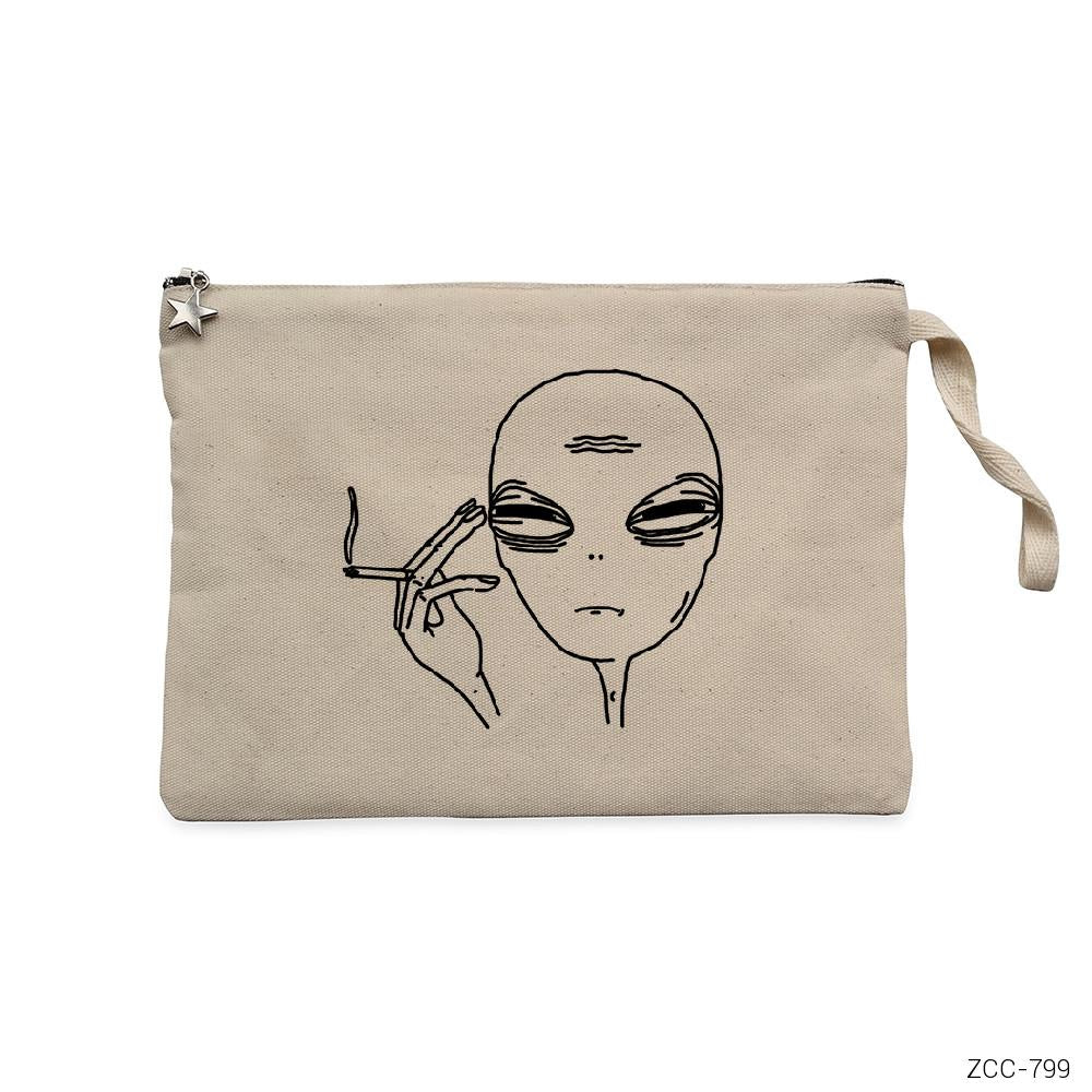 Alien Smoke Krem Clutch Astarlı Cüzdan / El Çantası