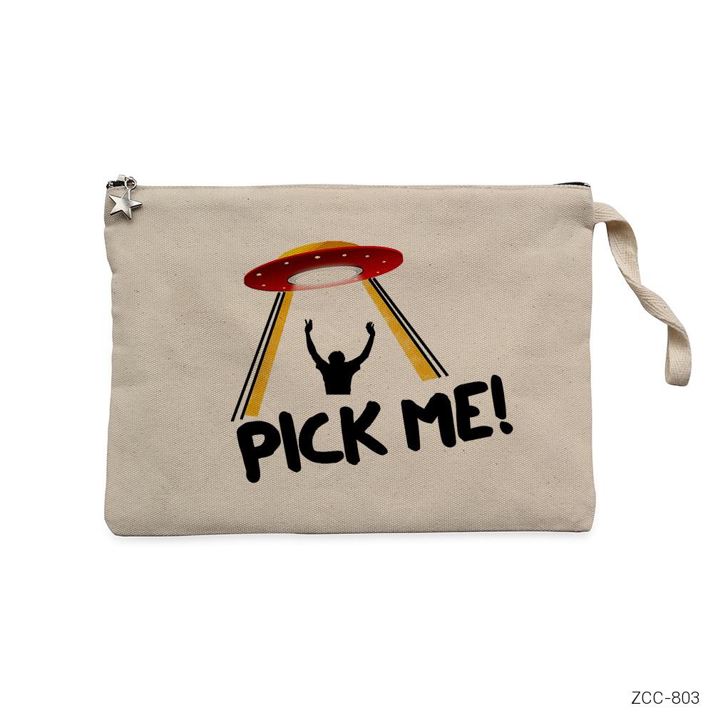 Pick Me Alien Krem Clutch Astarlı Cüzdan / El Çantası