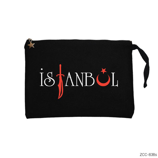 İstanbul Osmanlı Kılıç Siyah Clutch Astarlı Cüzdan / El Çantası