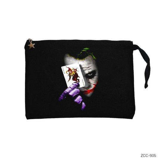 Joker Card Siyah Clutch Astarlı Cüzdan / El Çantası