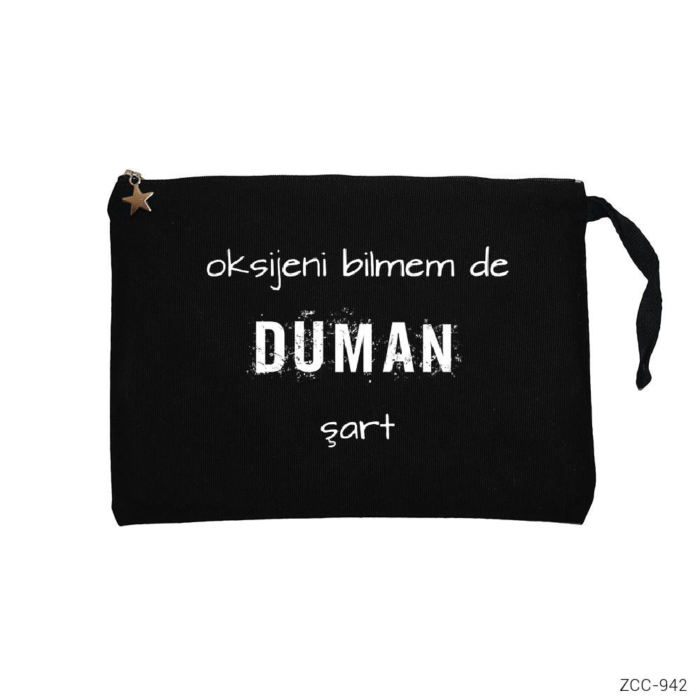 Duman Şart Siyah Clutch Astarlı Cüzdan / El Çantası