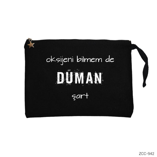 Duman Şart Siyah Clutch Astarlı Cüzdan / El Çantası