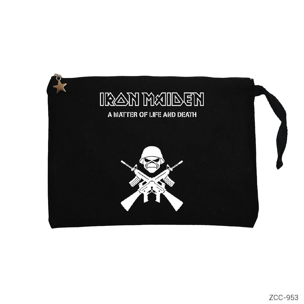 Iron Maiden Matter of Life Siyah Clutch Astarlı Cüzdan / El Çantası