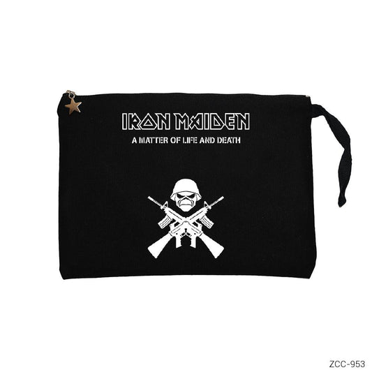 Iron Maiden Matter of Life Siyah Clutch Astarlı Cüzdan / El Çantası