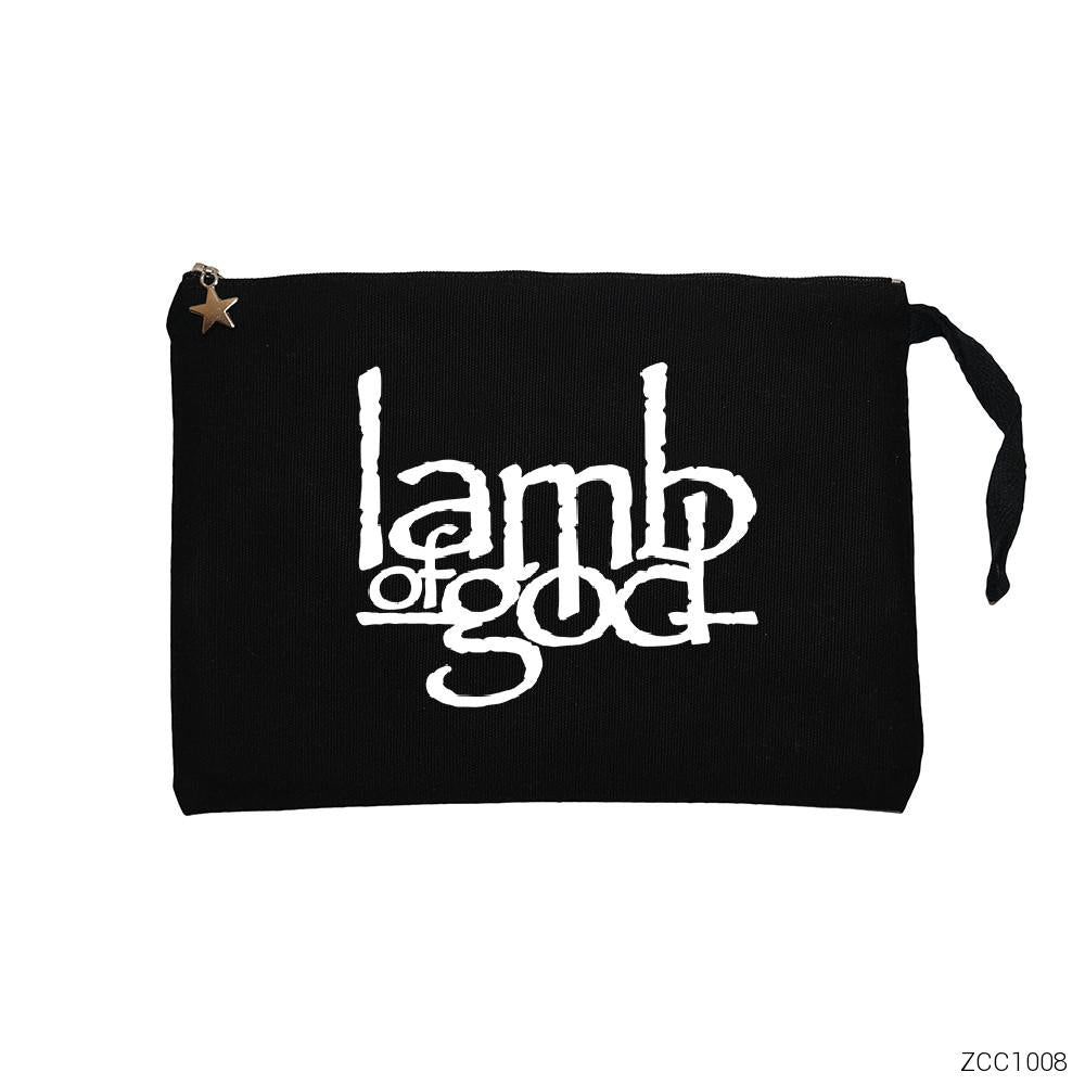 Lamb of God Logo Siyah Clutch Astarlı Cüzdan / El Çantası
