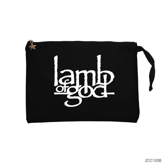 Lamb of God Logo Siyah Clutch Astarlı Cüzdan / El Çantası