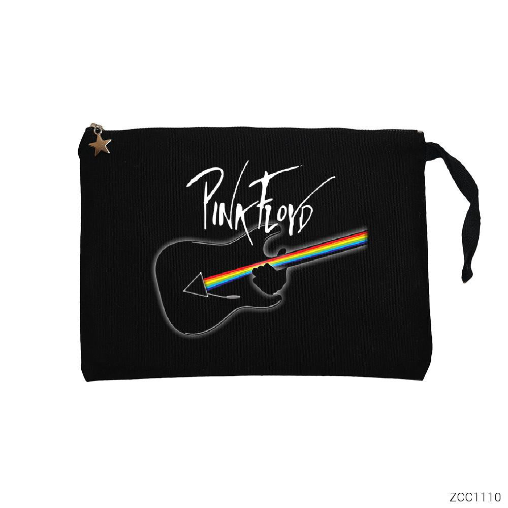 Pink Floyd Guitar Siyah Clutch Astarlı Cüzdan / El Çantası