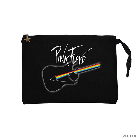 Pink Floyd Guitar Siyah Clutch Astarlı Cüzdan / El Çantası