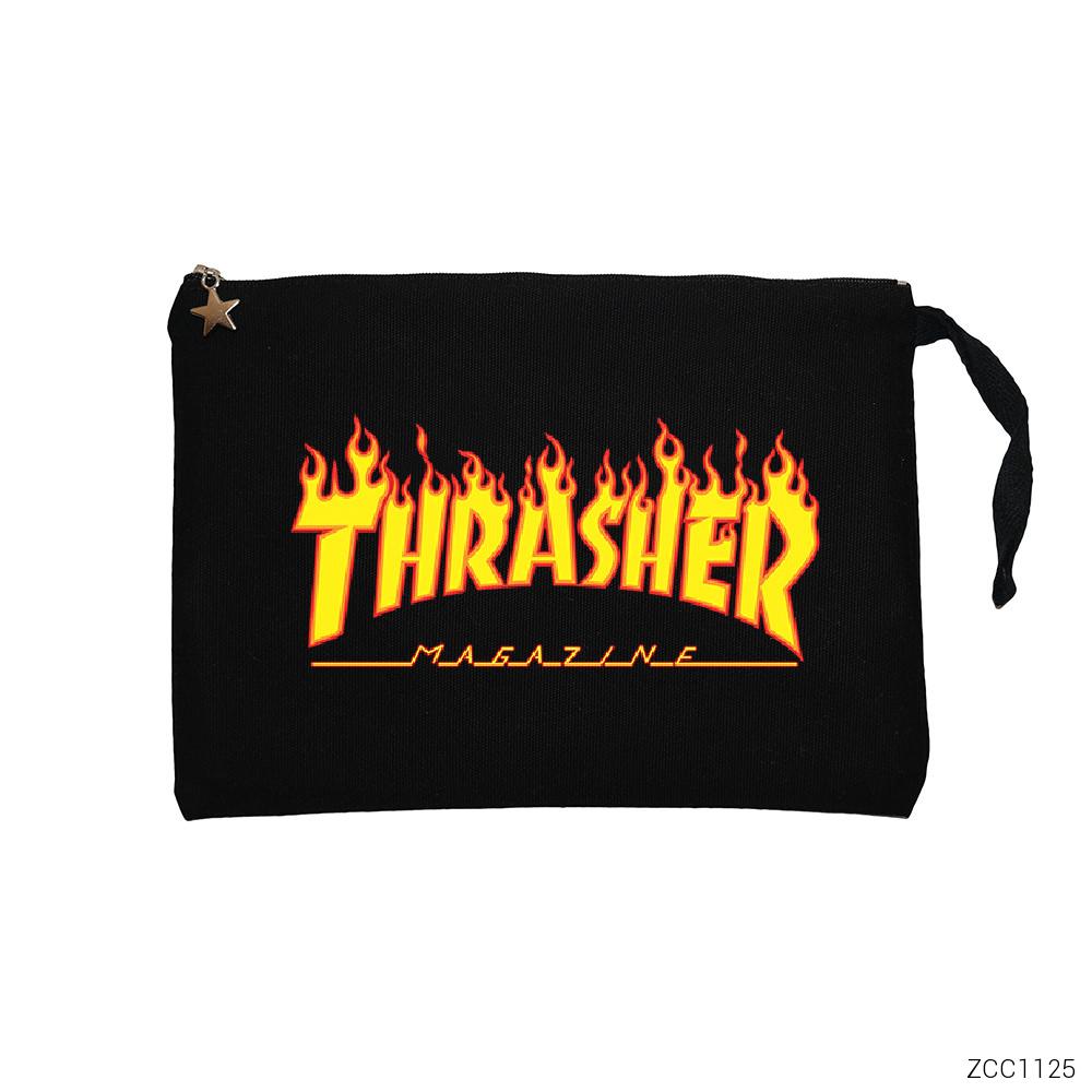 Thrasher Siyah Clutch Astarlı Cüzdan / El Çantası
