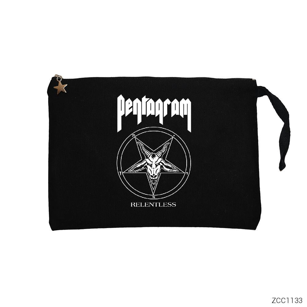 Pentagram Relentless Siyah Clutch Astarlı Cüzdan / El Çantası