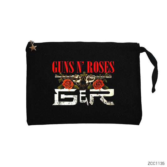 Guns n Roses Guns Siyah Clutch Astarlı Cüzdan / El Çantası