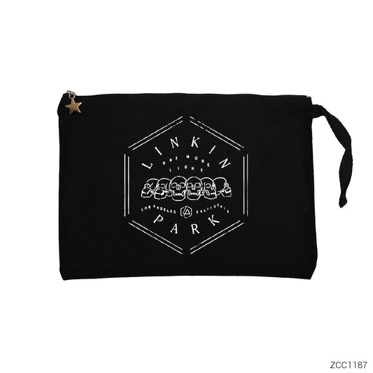 Linkin Park Skulls Siyah Clutch Astarlı Cüzdan / El Çantası