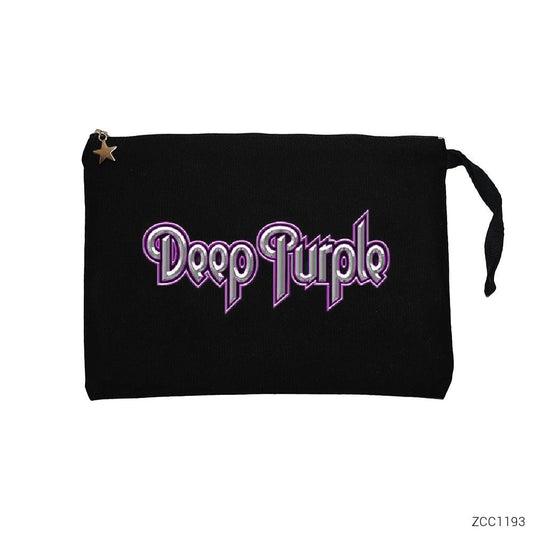 Deep Purple Siyah Clutch Astarlı Cüzdan / El Çantası