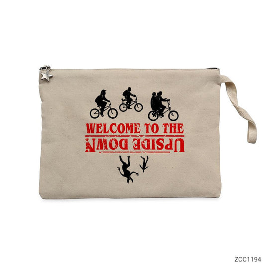 Stranger Things Wellcome Upside Down Krem Clutch Astarlı Cüzdan / El Çantası