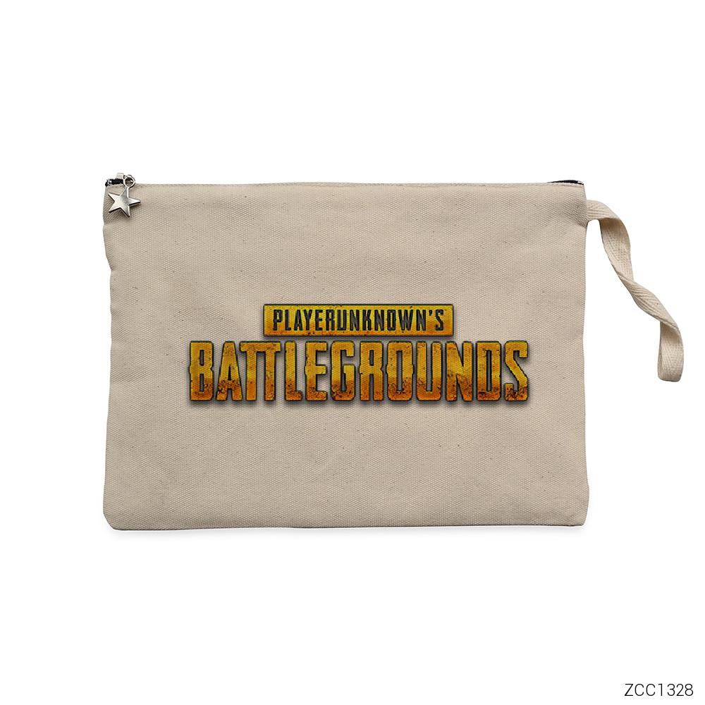 PUBG Logo Krem Clutch Astarlı Cüzdan / El Çantası