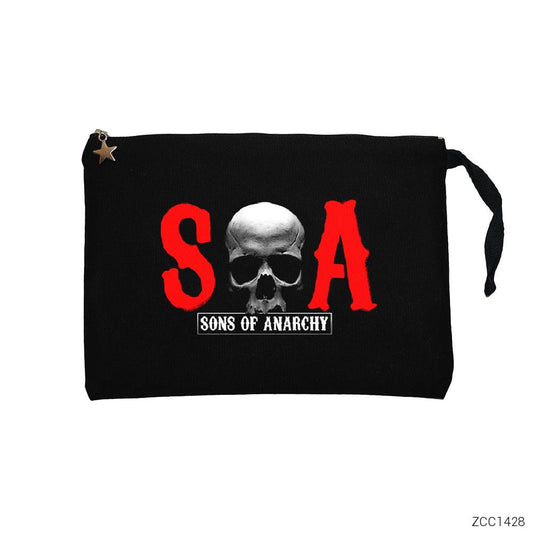 Sons of Anarchy SOA Siyah Clutch Astarlı Cüzdan / El Çantası