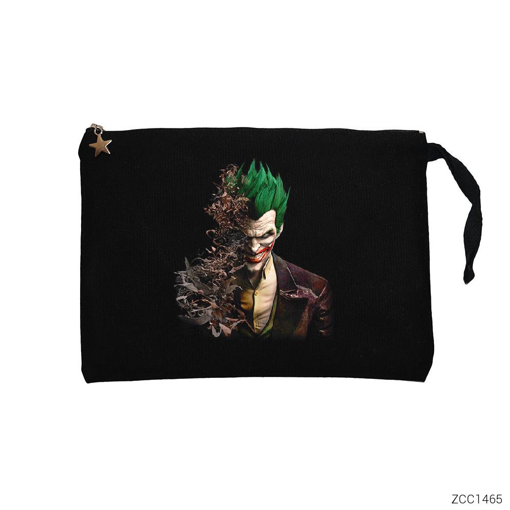 Joker Face Bats Siyah Clutch Astarlı Cüzdan / El Çantası