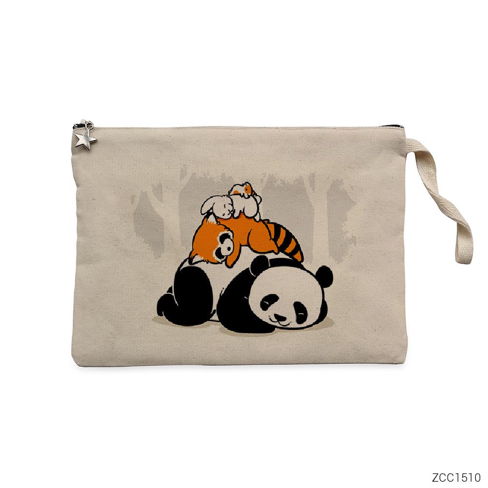 Animals Sleeping Krem Clutch Astarlı Cüzdan / El Çantası