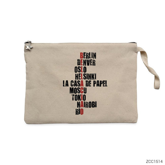 La Casa De Papel Bella Ciao Krem Clutch Astarlı Cüzdan / El Çantası