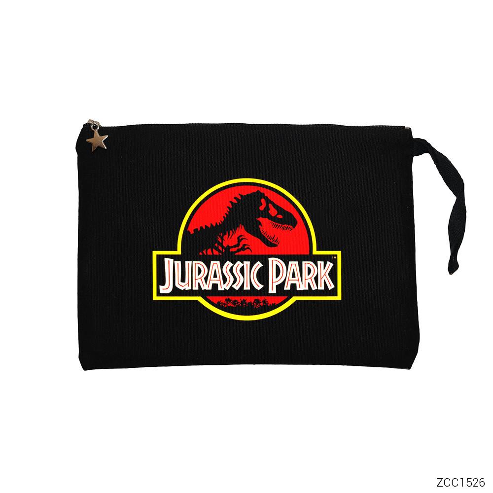 Jurassic Park Classic Siyah Clutch Astarlı Cüzdan / El Çantası