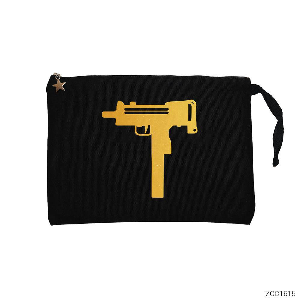 Uzi Gold Siyah Clutch Astarlı Cüzdan / El Çantası