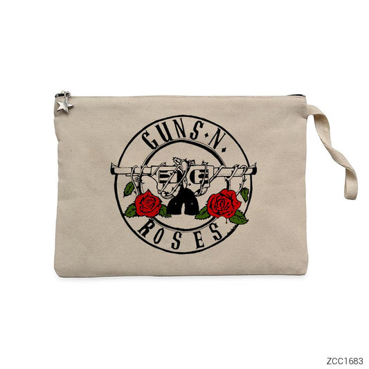 Guns N Roses Light 1 Krem Clutch Astarlı Cüzdan / El Çantası