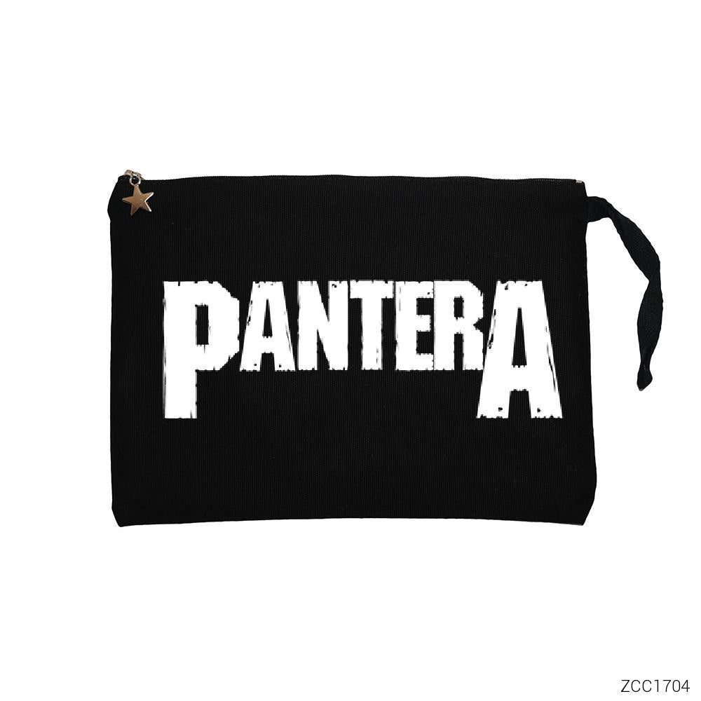 Pantera Logo Siyah Clutch Astarlı Cüzdan / El Çantası