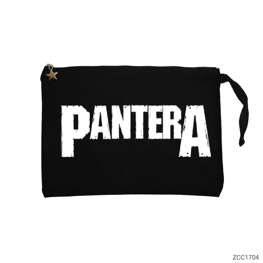Pantera Logo Siyah Clutch Astarlı Cüzdan / El Çantası