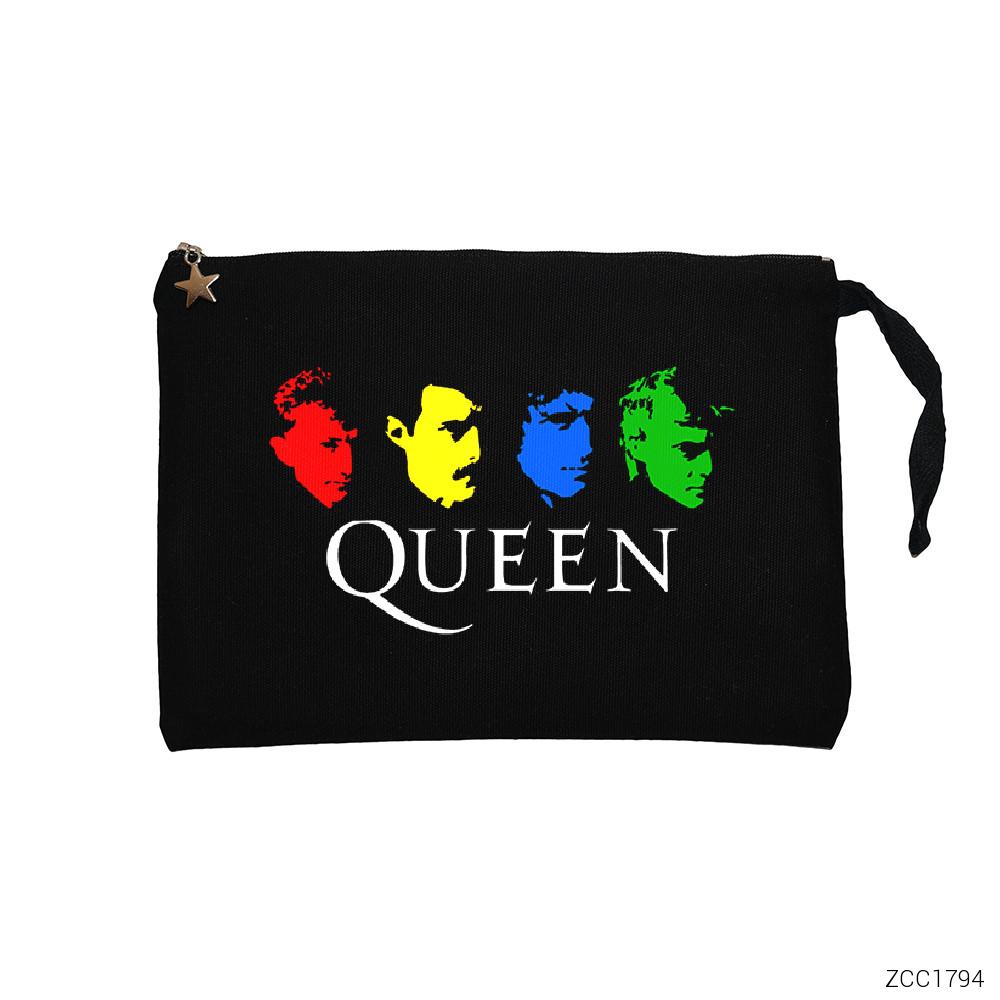 Queen Colored Siyah Clutch Astarlı Cüzdan / El Çantası