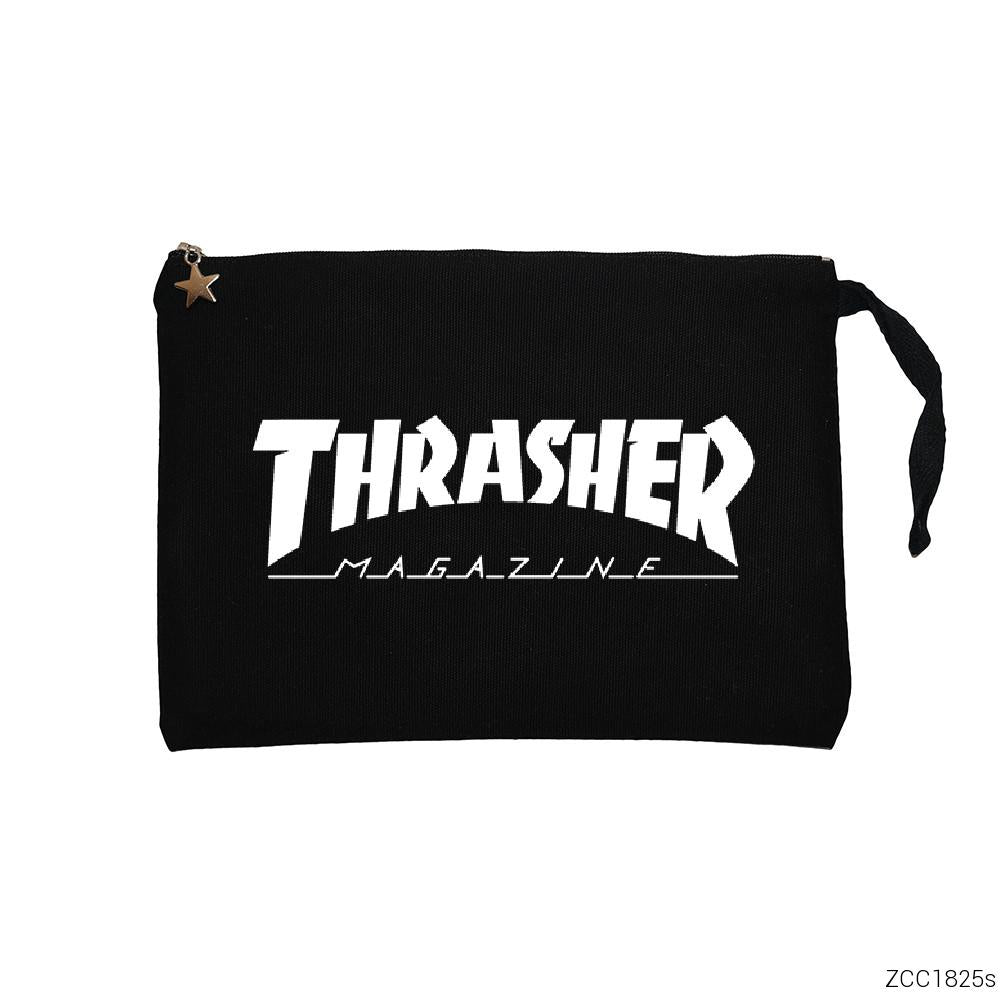 Thrasher Magazine Classic Siyah Clutch Astarlı Cüzdan / El Çantası